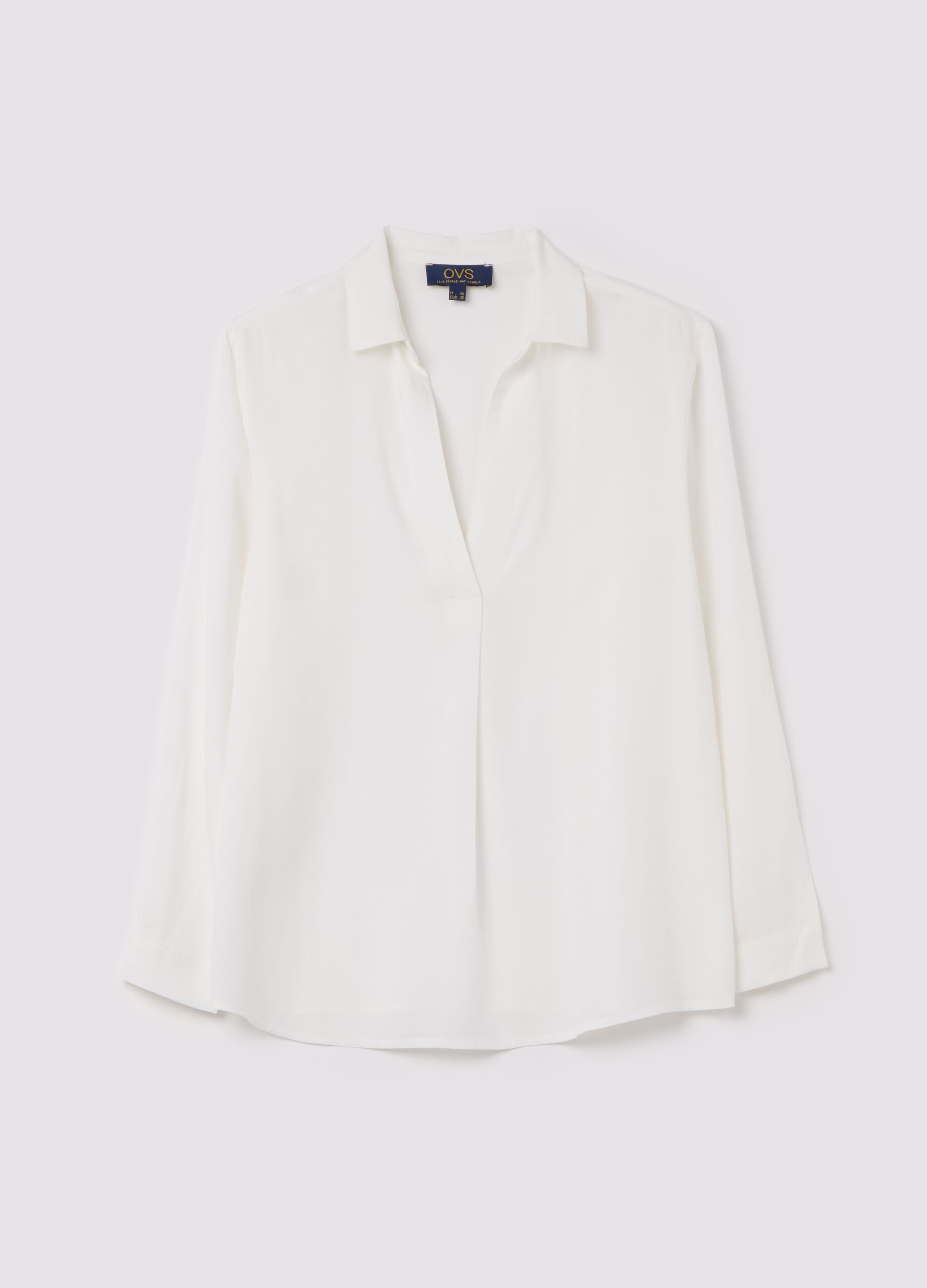 Viscose blouse with V neck