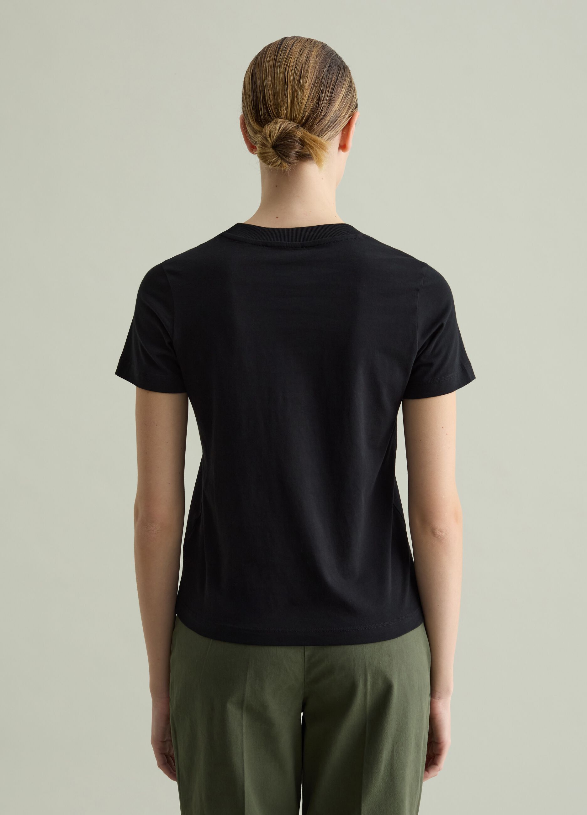 Cotton T-shirt with round neck