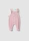 Pink and white organic cotton-blend set with Minnie embroidery for baby girl_0