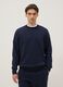 Regular fit blue cotton blend crew neck sweatshirt_0