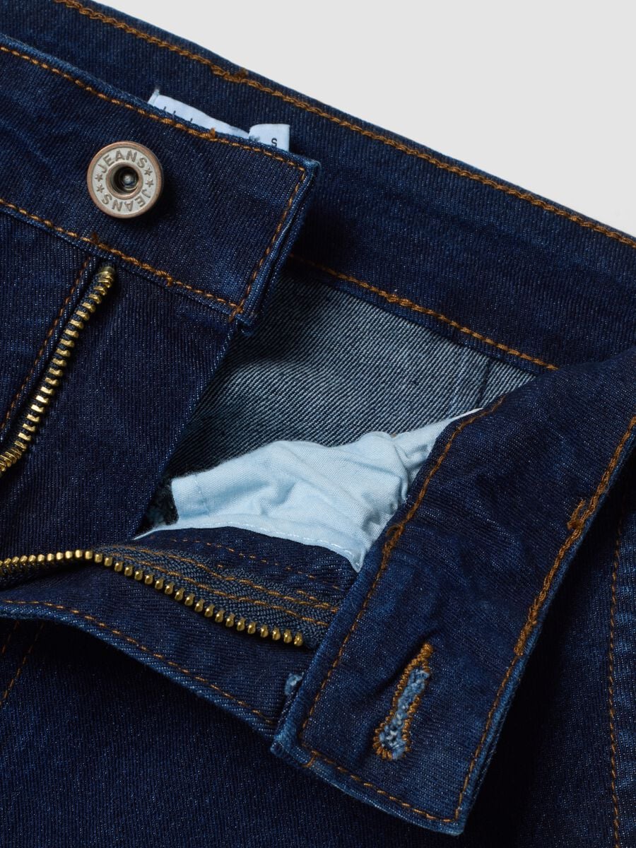 Regular-fit stretch cotton denim trousers_1