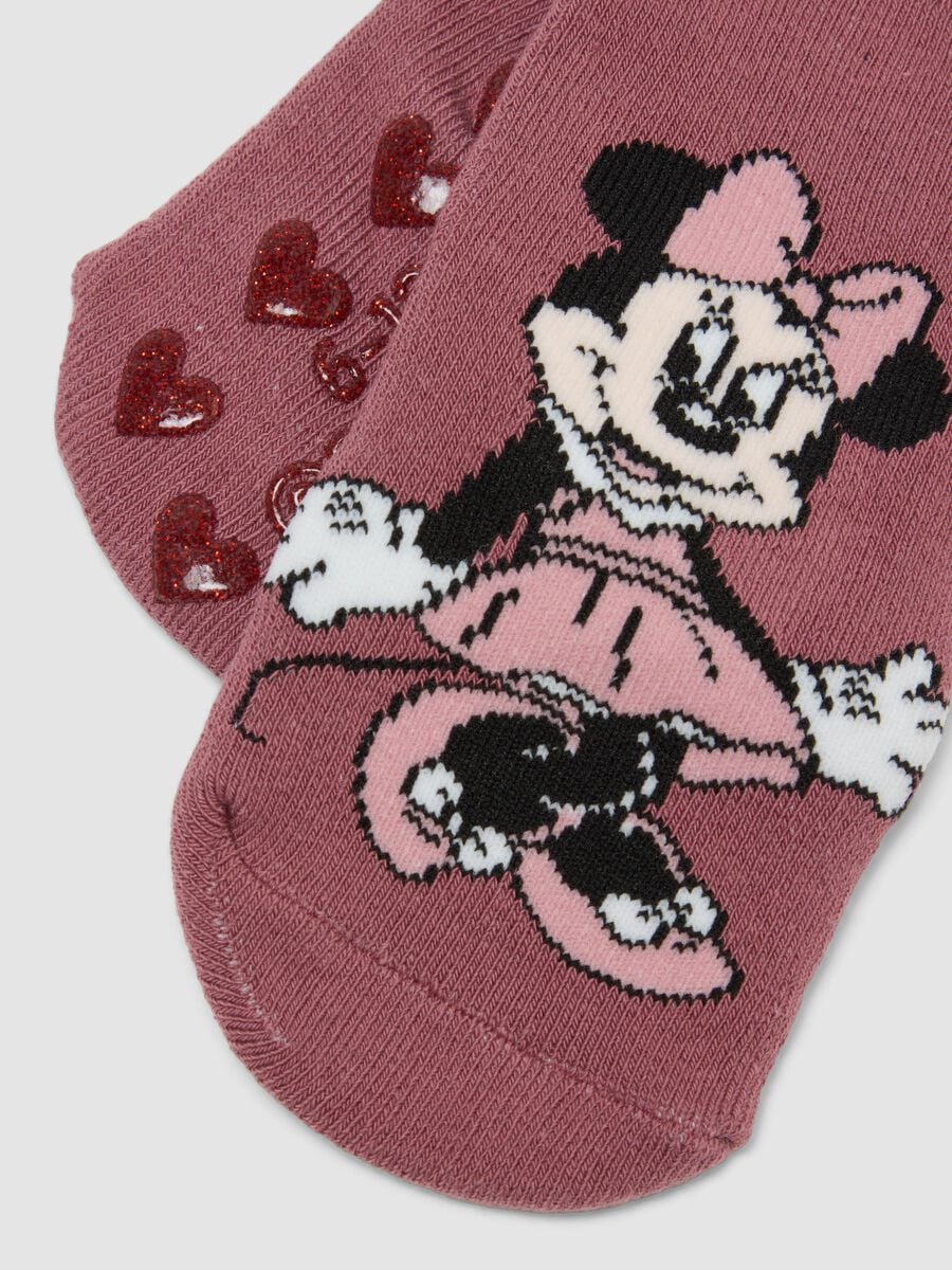 Bipack di calze antiscivolo in cotone organico elasticizzato con stampa Minnie_2