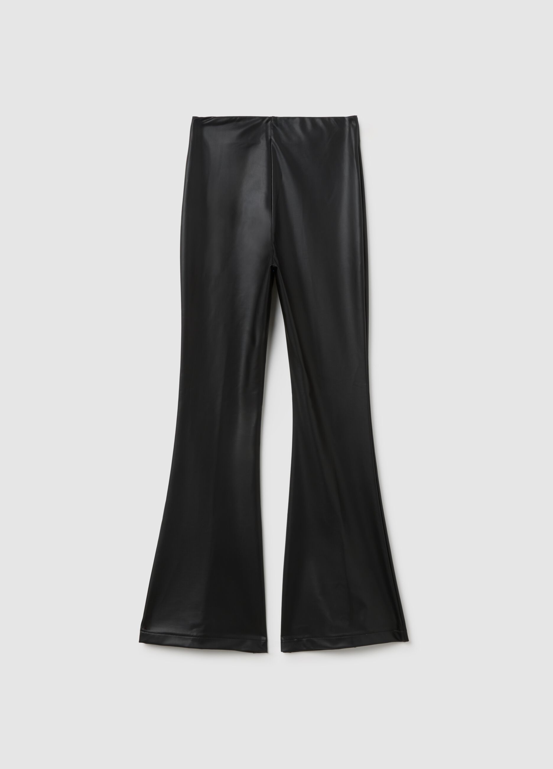 Black faux leather leggings