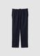 Blue pure linen chino trousers, regular fit_4
