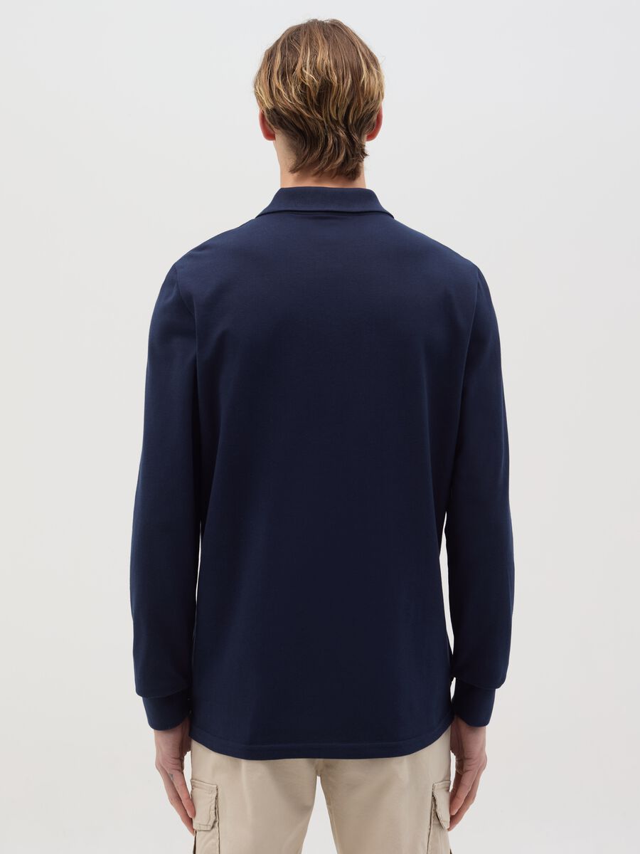 Long-sleeved polo shirt in organic cotton_3