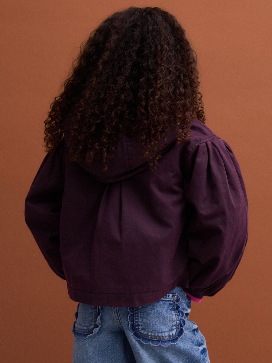 Purple padded cotton-blend hooded jacket_2