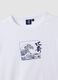White pure cotton T-shirt with Hokusai print_5