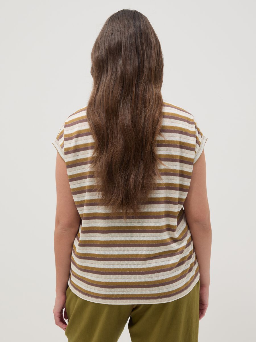 Regular-fit multicolour striped viscose-blend T-shirt_2