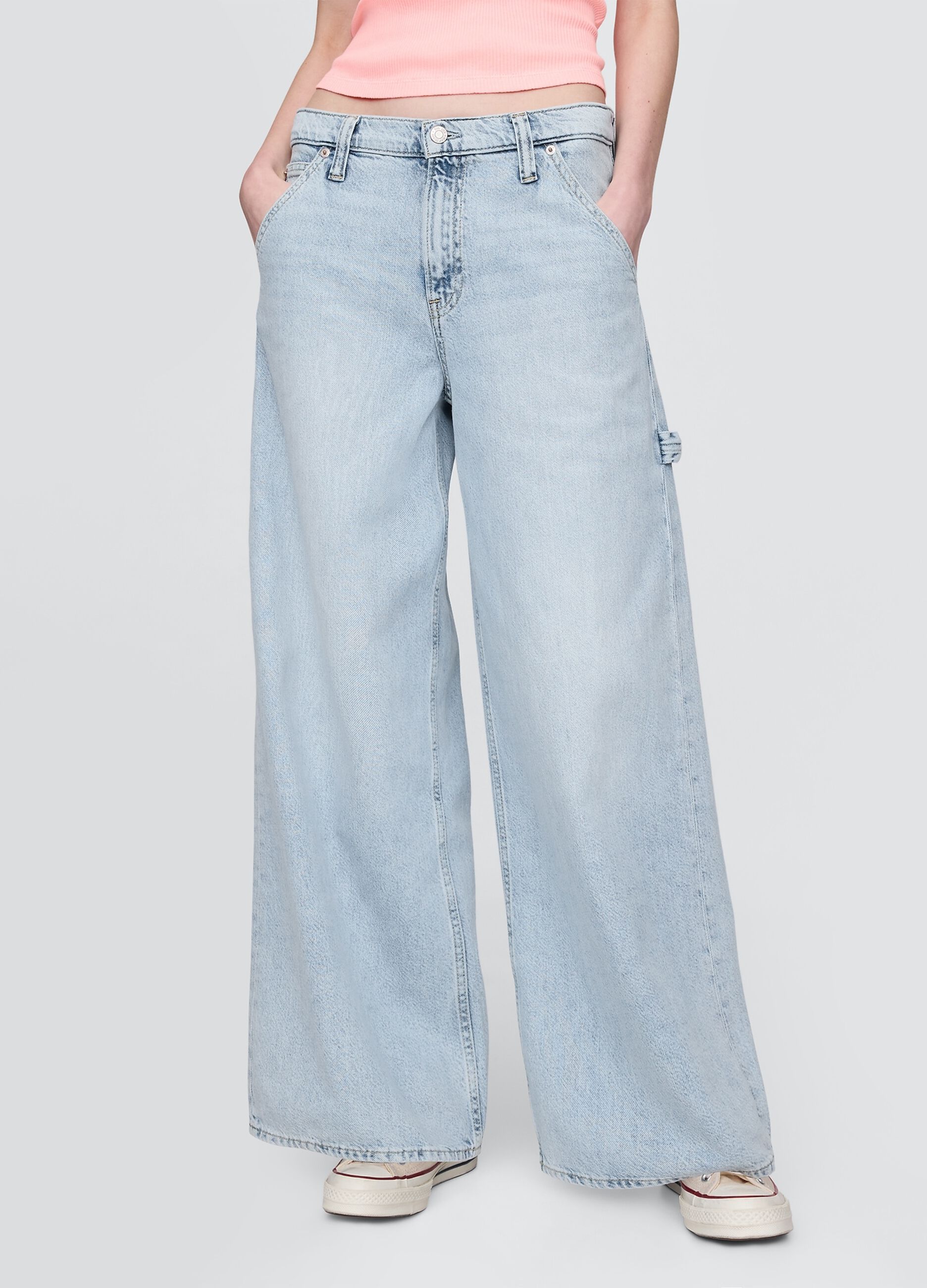 Wide Leg Jeans in Cotton and Lyocell Blend