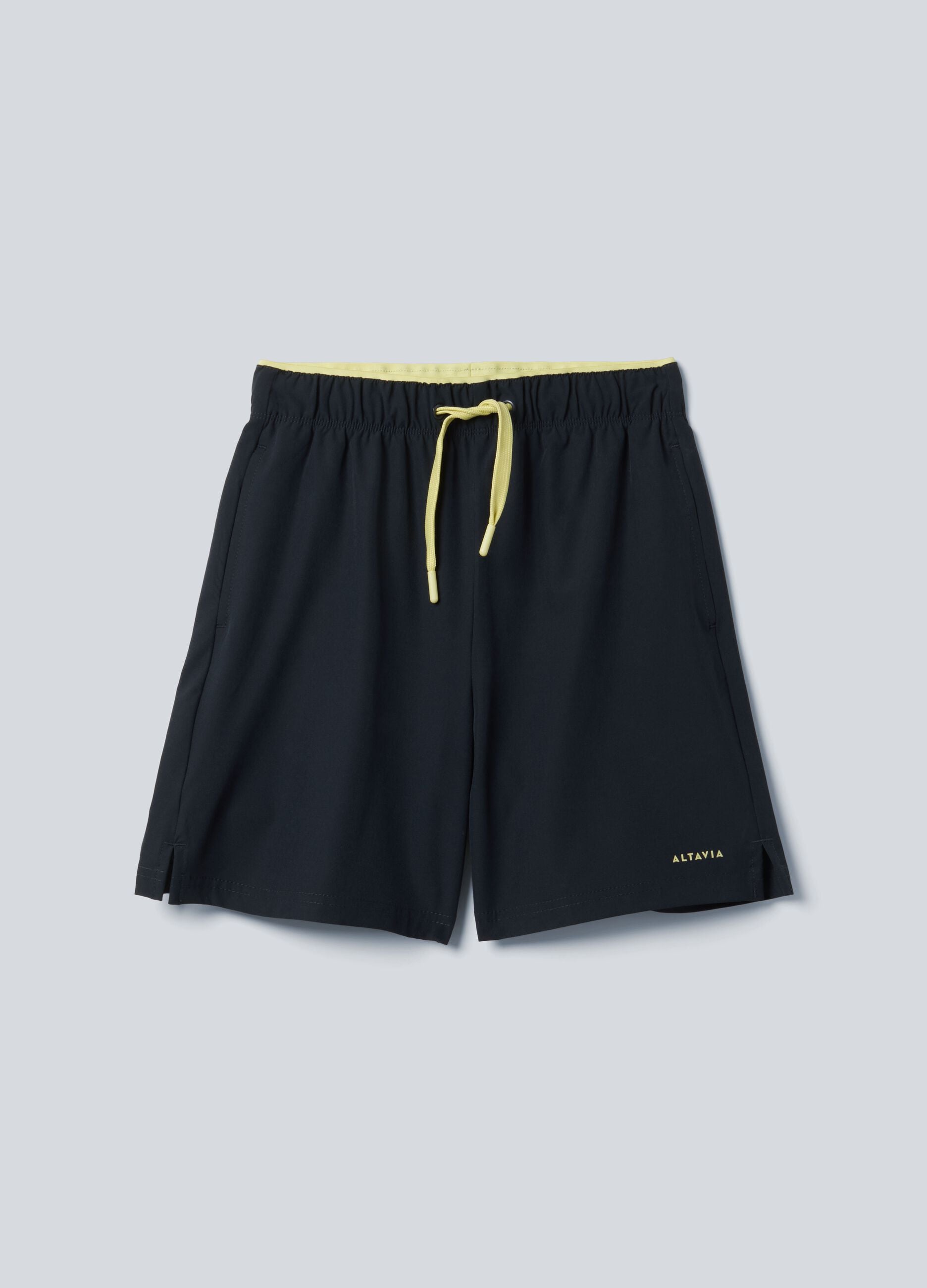 Black ALTAVIA COURT sports shorts in stretchy technical fabric for boys