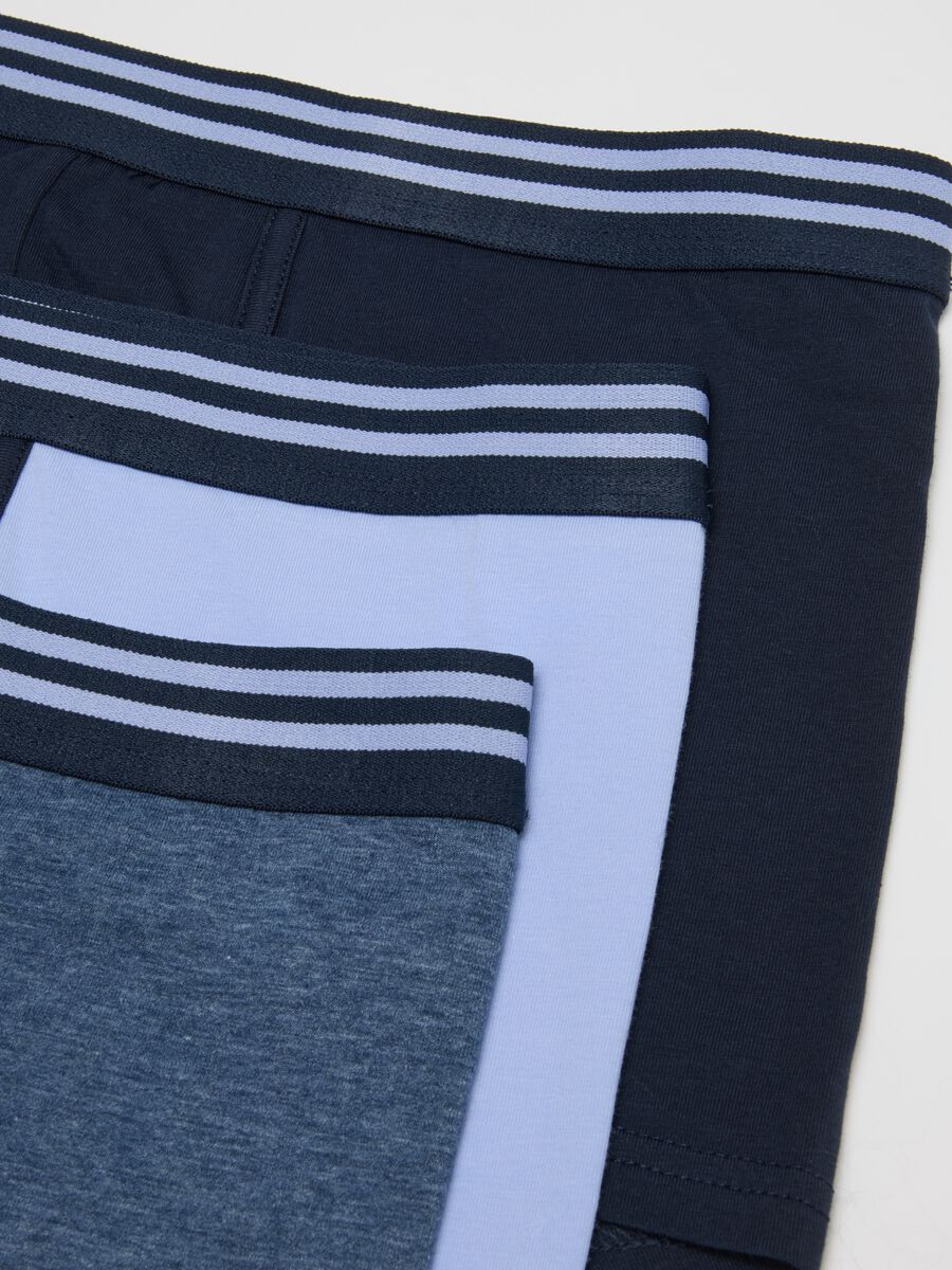 Tripack boxer in cotone elasticizzato blu_1