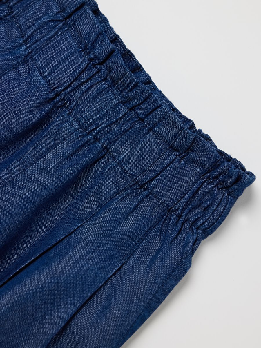 Blue wide-leg trousers in Lyocell_2