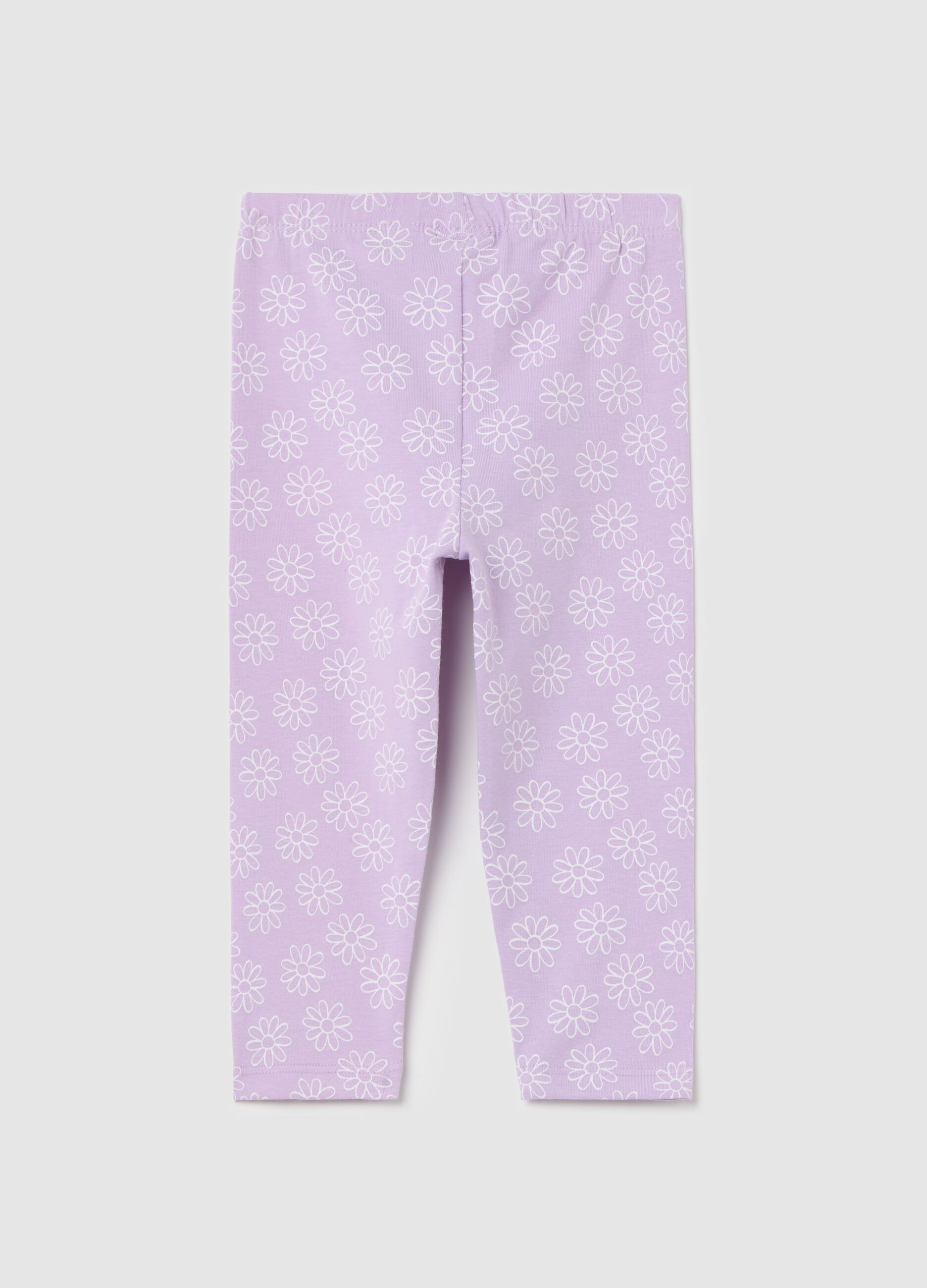 Printed stretch cotton leggings