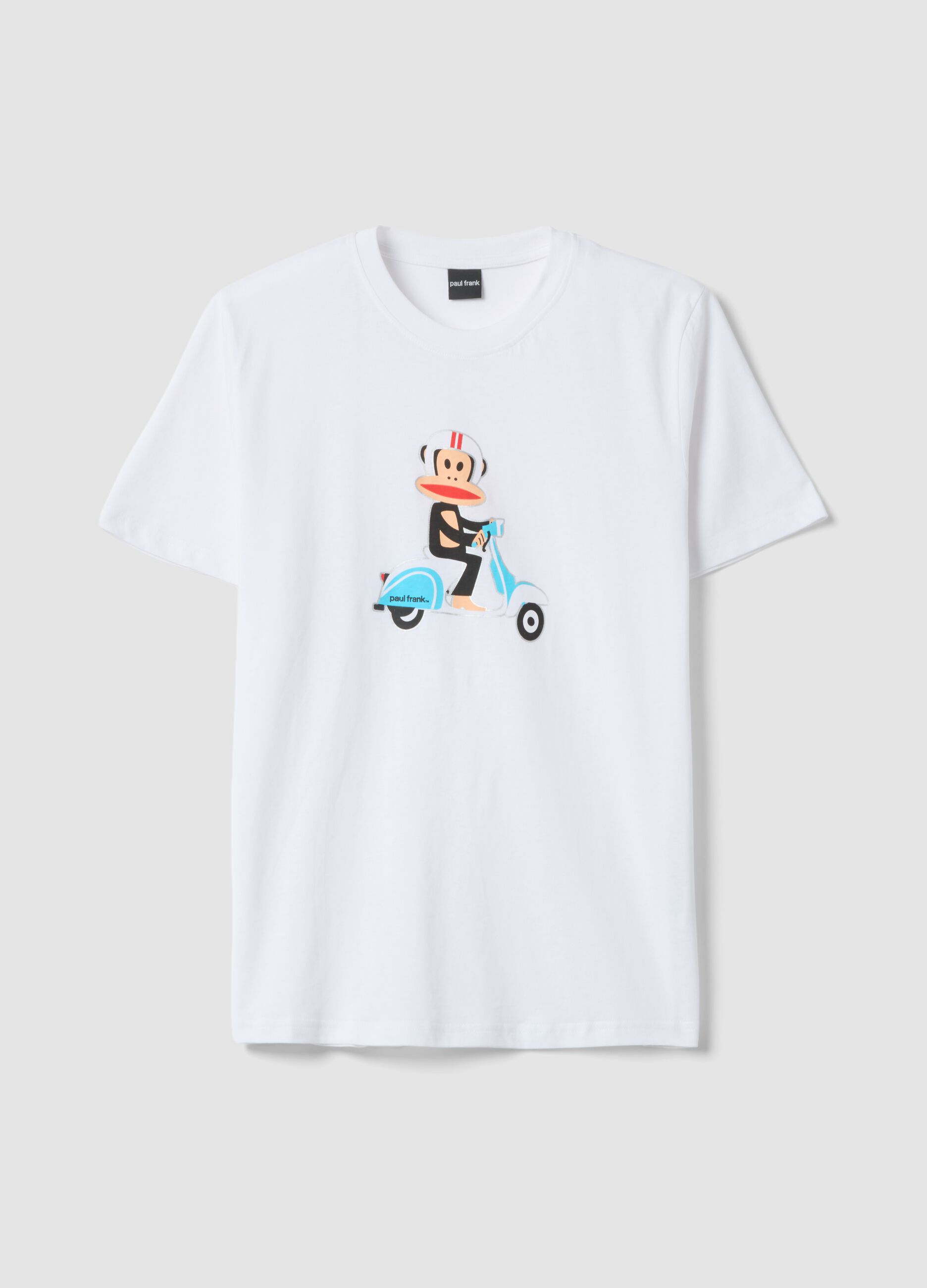 White Paul Frank print T-shirt in pure cotton, regular fit