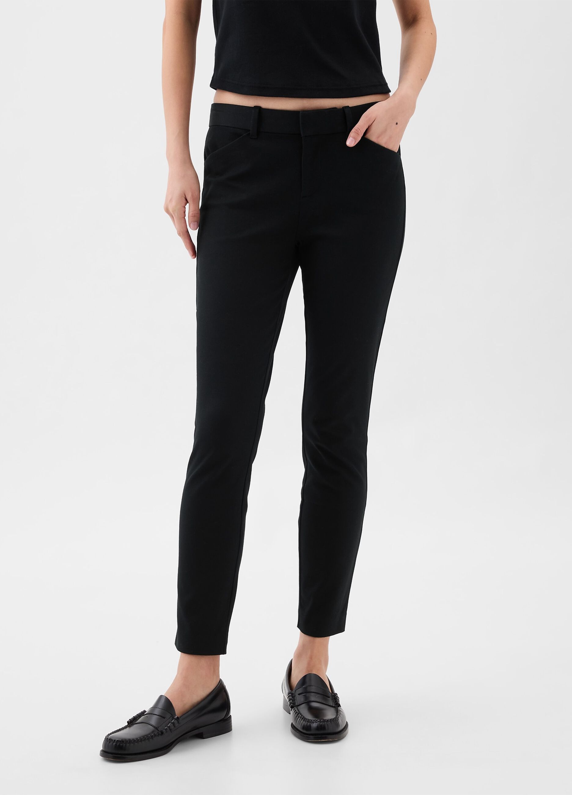 Cigarette trousers in stretch cotton