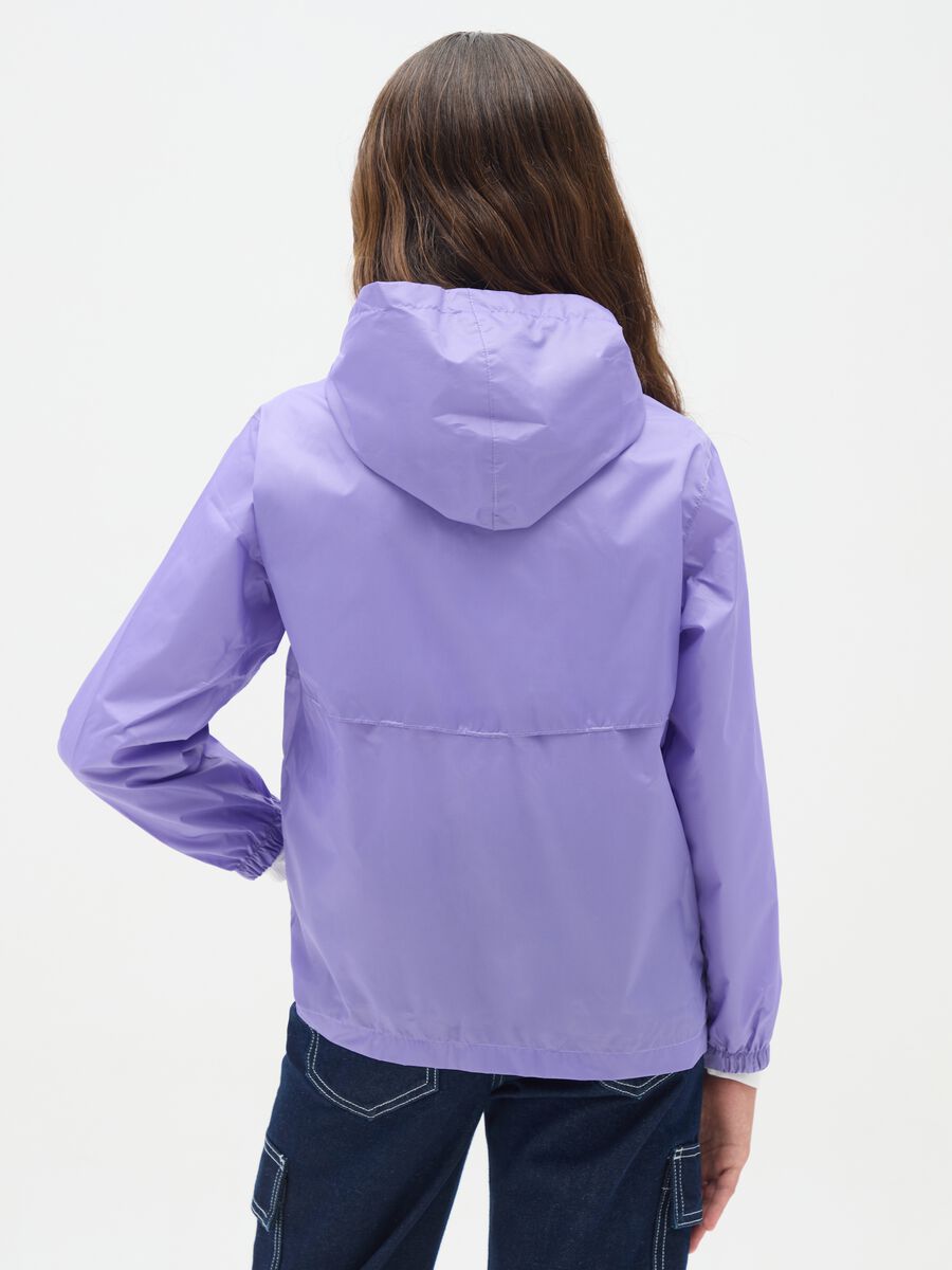 Girls' purple hooded jacket_1
