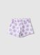 Girls' regular fit white pure cotton shorts with prints_1