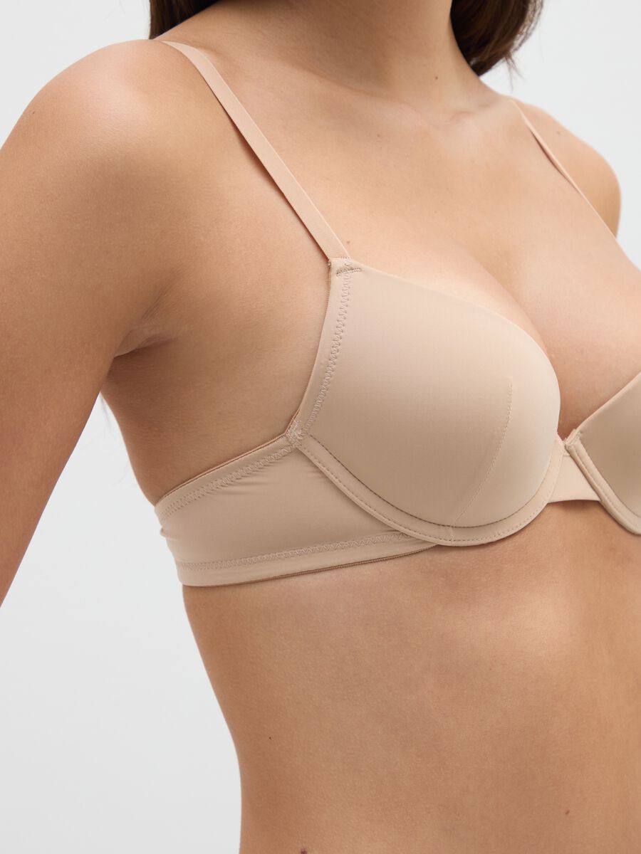 Women's beige stretch-blend bra_3