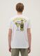 White pure cotton regular fit T-shirt with Margarita print_2