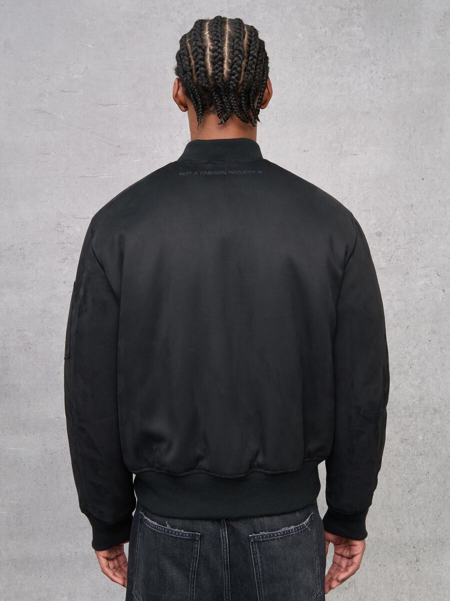 Suede Bomber Jacket Black_3