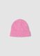 Pink ribbed stretch wool-blend hat_0