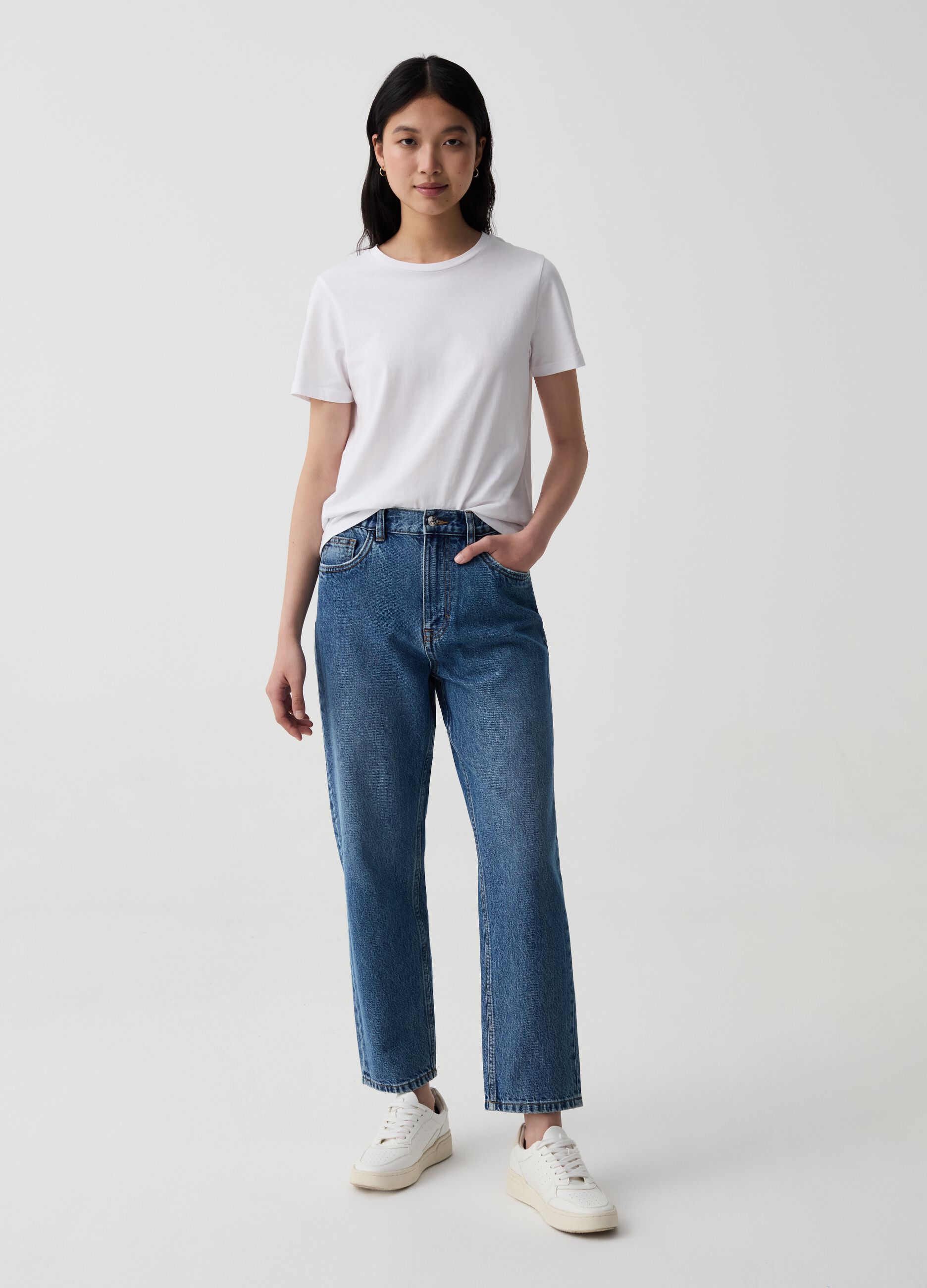 Jeans mom fit cinque tasche