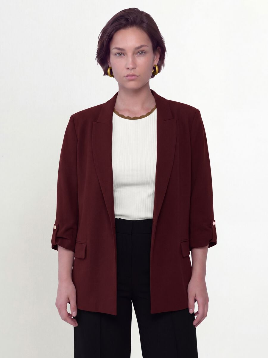 Blazer rosso regular fit foderato con rever classico_1