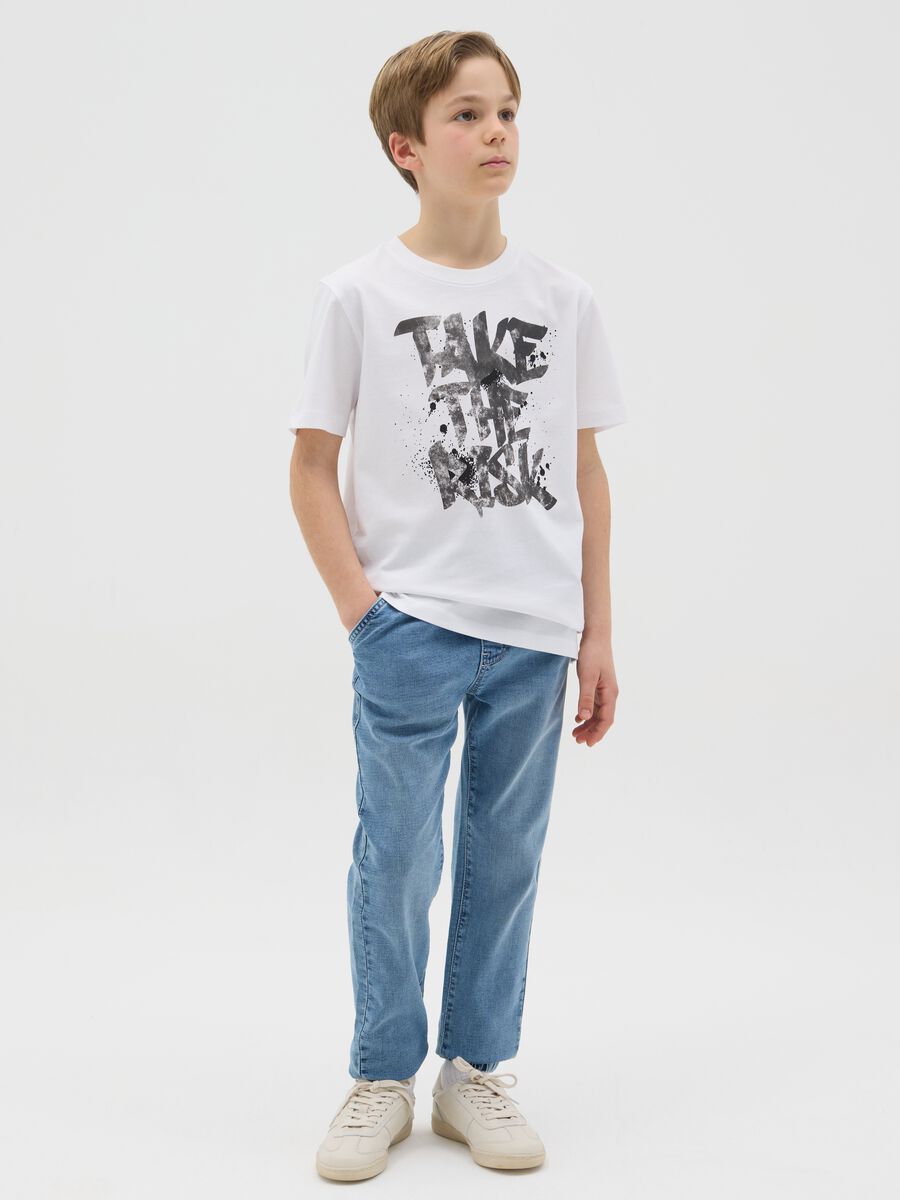 Joggers in denim con coulisse _1