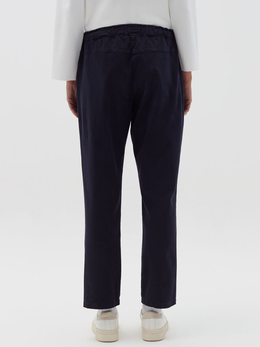 Stretch cotton joggers with drawstring_3