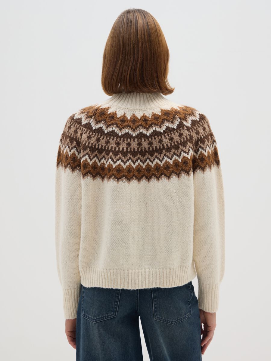 Multicolour regular fit pullover with jacquard pattern_2