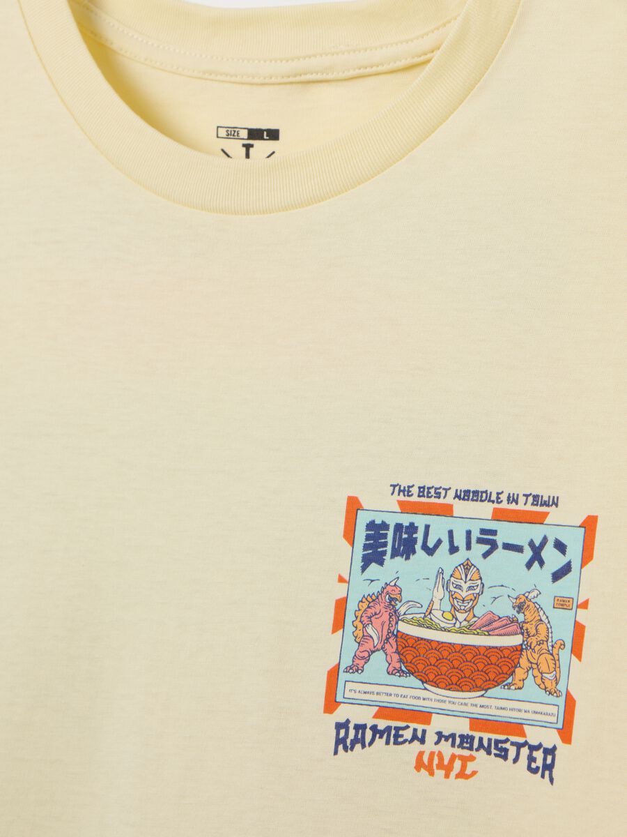 Short sleeve yellow T-shirt in pure cotton_5