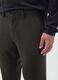Green cotton blend regular fit chino trousers_3