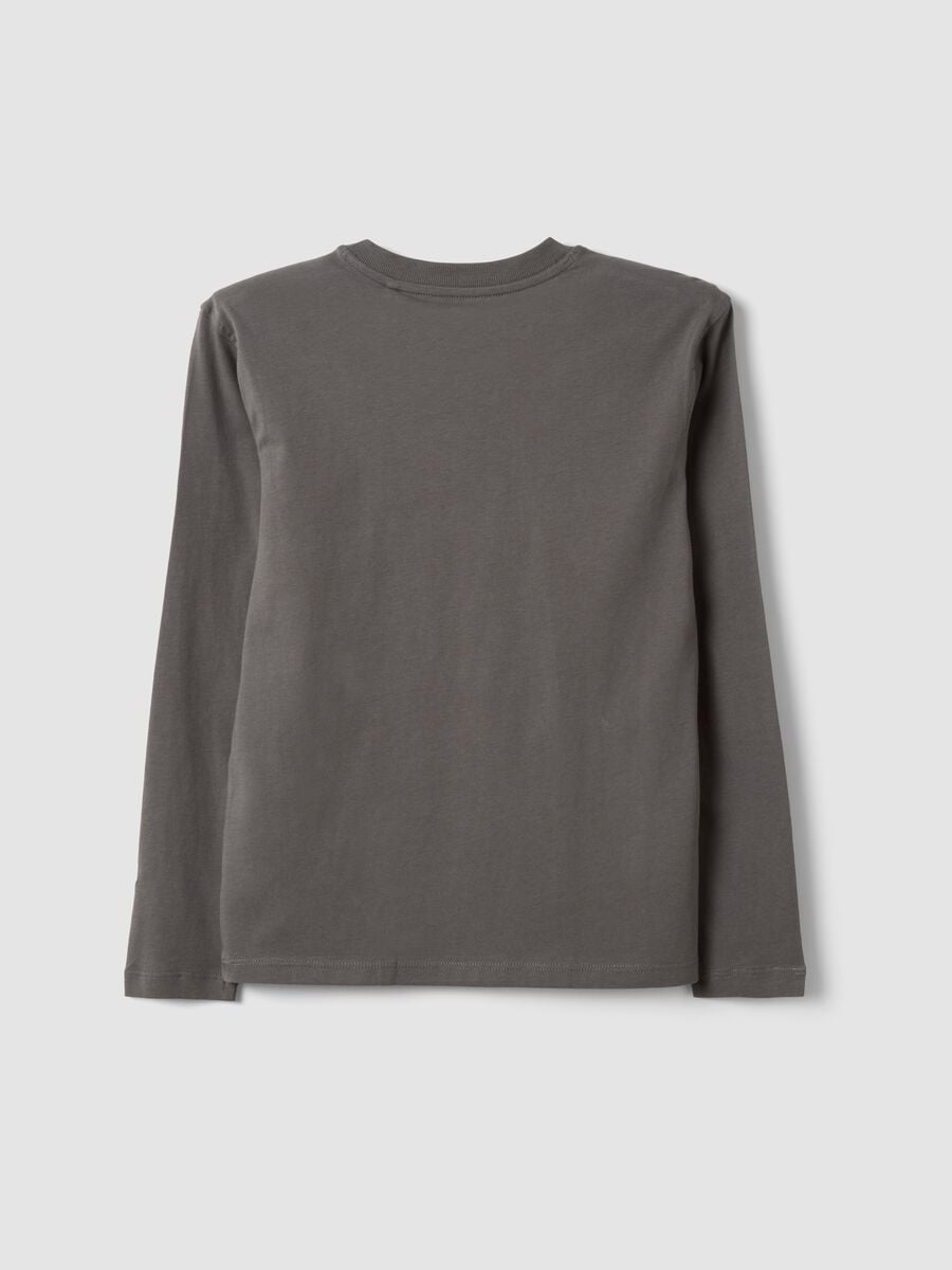 Grey pure organic cotton T-shirt with "Good Game" slogan for boys_2