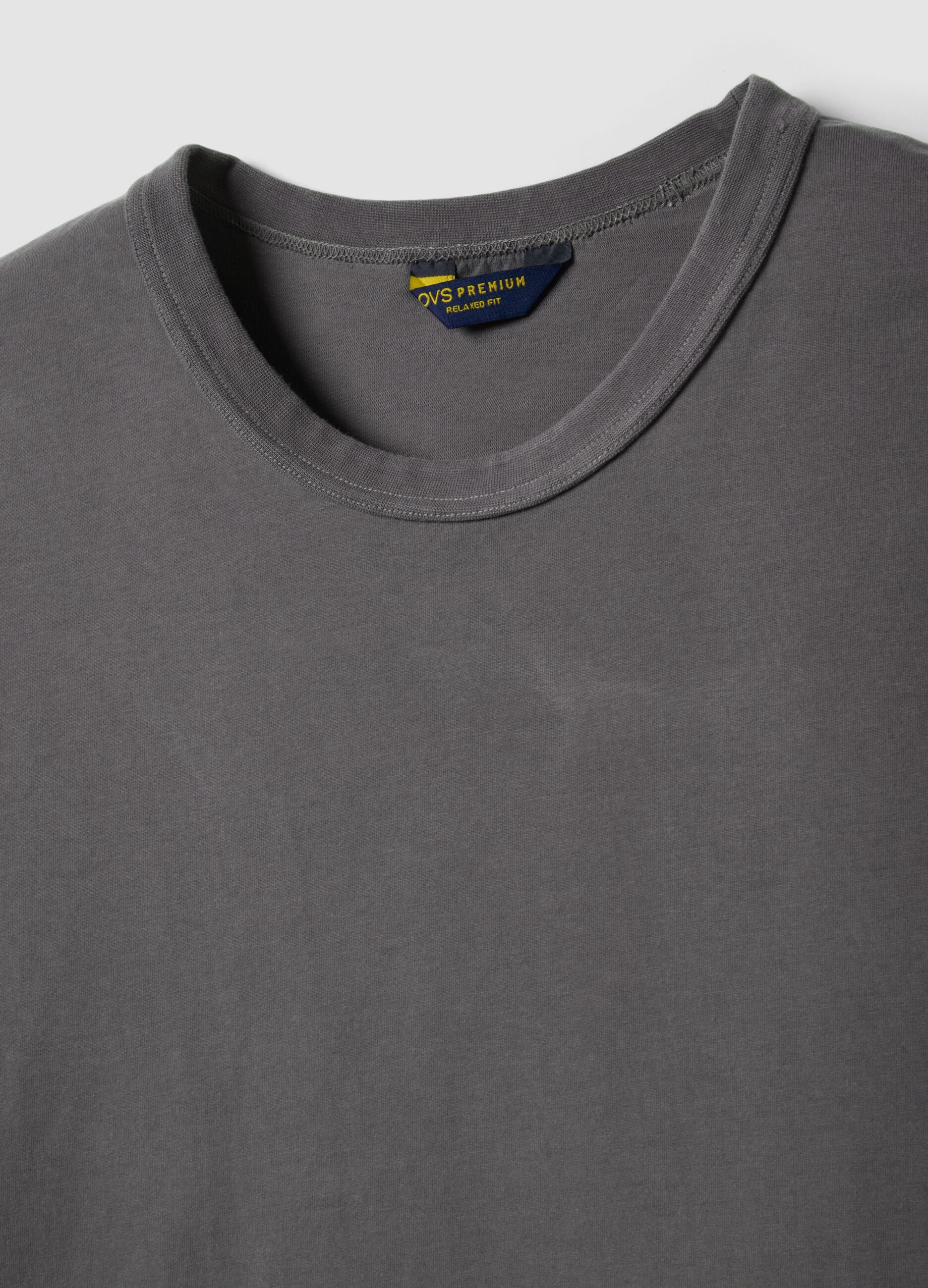 Grey pure cotton relaxed fit T-shirt