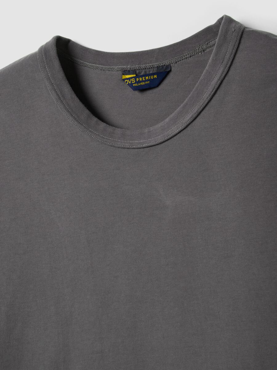 Grey pure cotton relaxed fit T-shirt_5