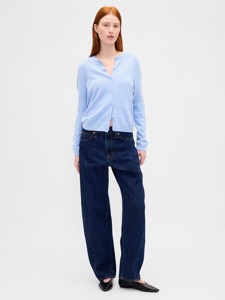 Blue Cotton Blend Cardigan_2