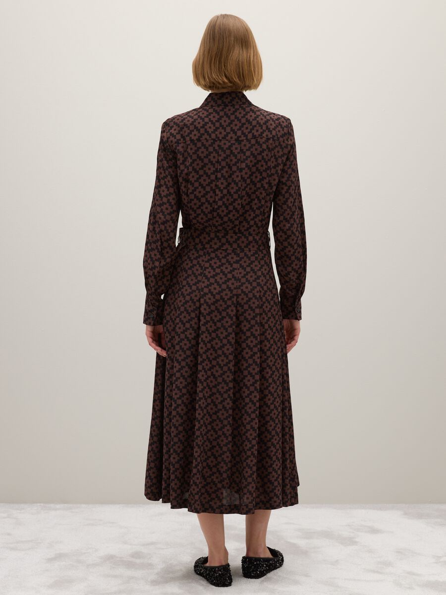 Brown long dress with belt_2