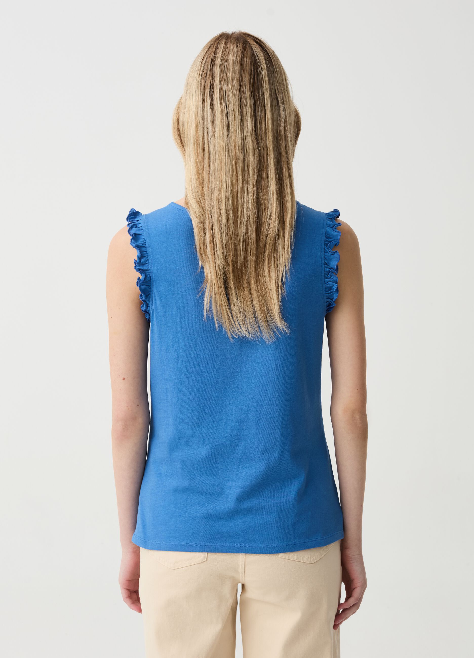 Tank top with frills