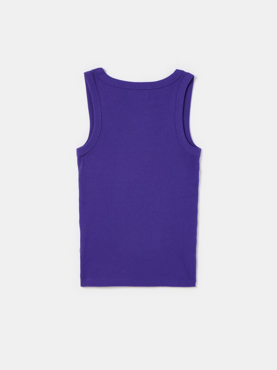 Tank top in ribbed stretch cotton_4