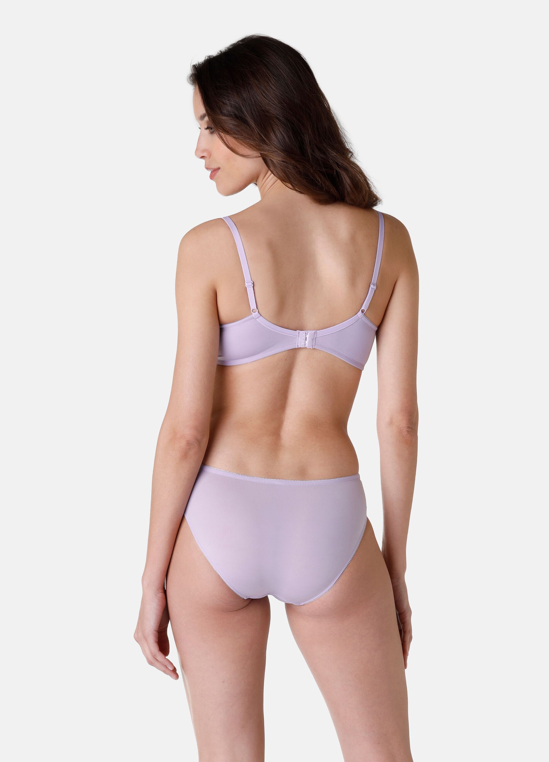 Embroidered lace briefs with floral embroidery