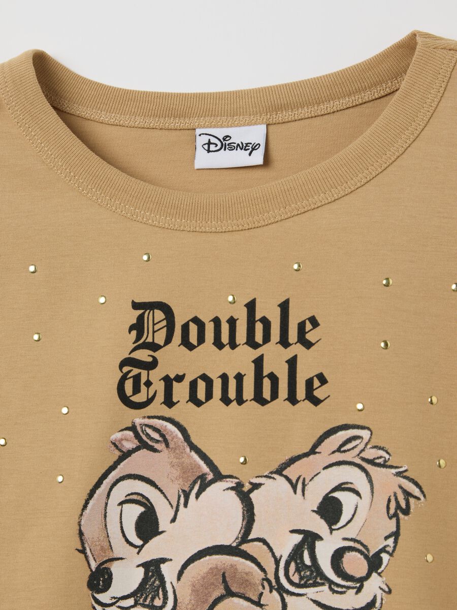 Beige T-shirt in cotton with Chip 'n' Dale print_5