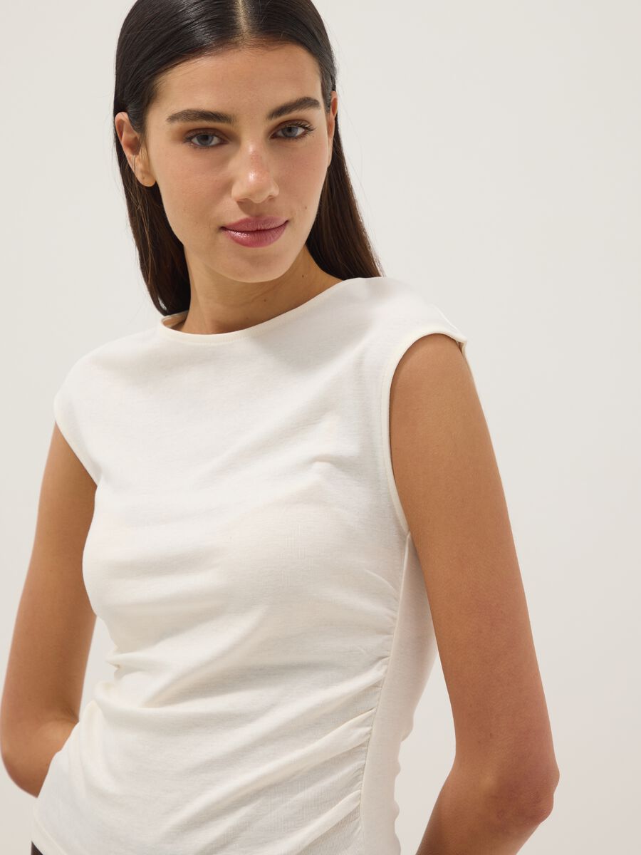 Tank top in puro cotone bianco regular fit_2