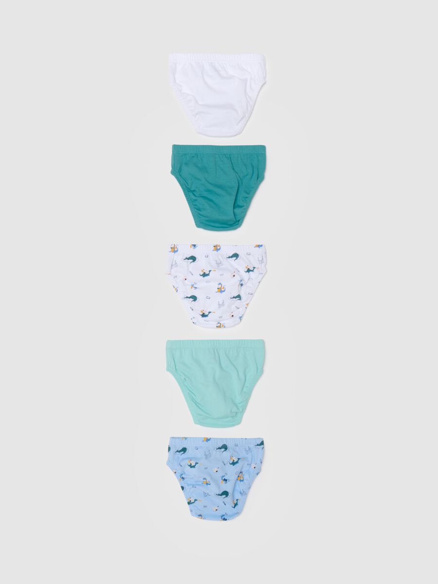 Set of 5 boys' briefs in multicoloured pure cotton_1