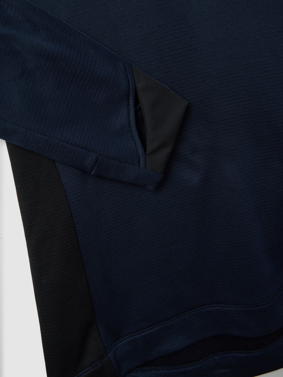 Blue and black high-collar sweatshirt, regular fit with half zip_1