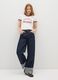 White stretch cotton regular fit T-shirt with red accents_1