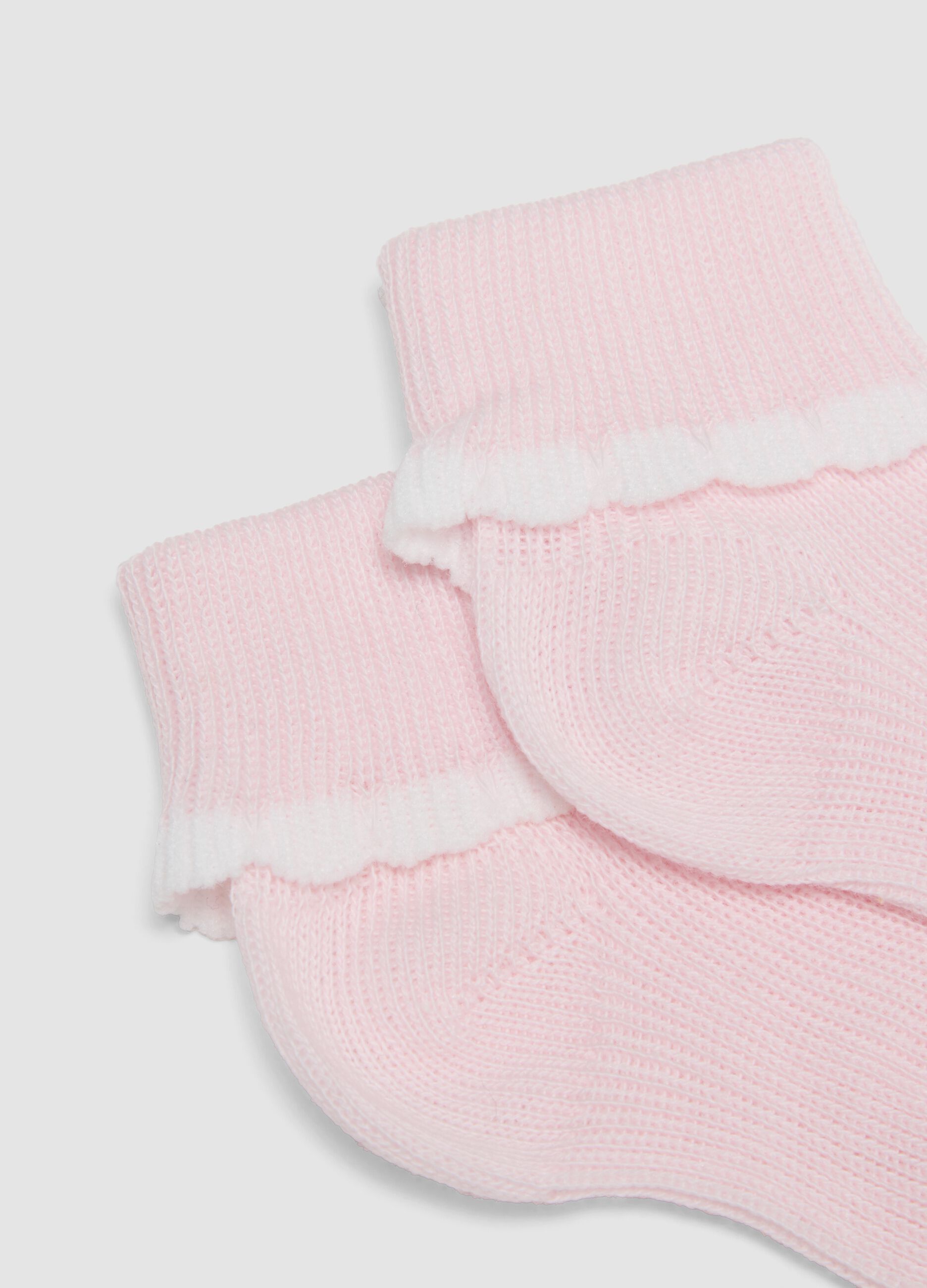 Bipack di calze corte multicolor in misto cotone per neonata