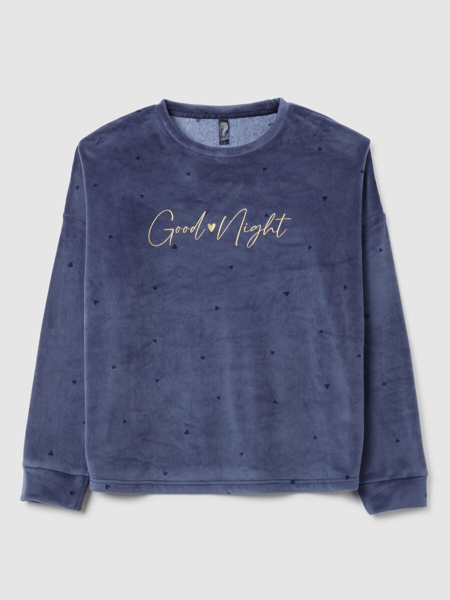 Blue stretch fabric sweatshirt regular fit_0