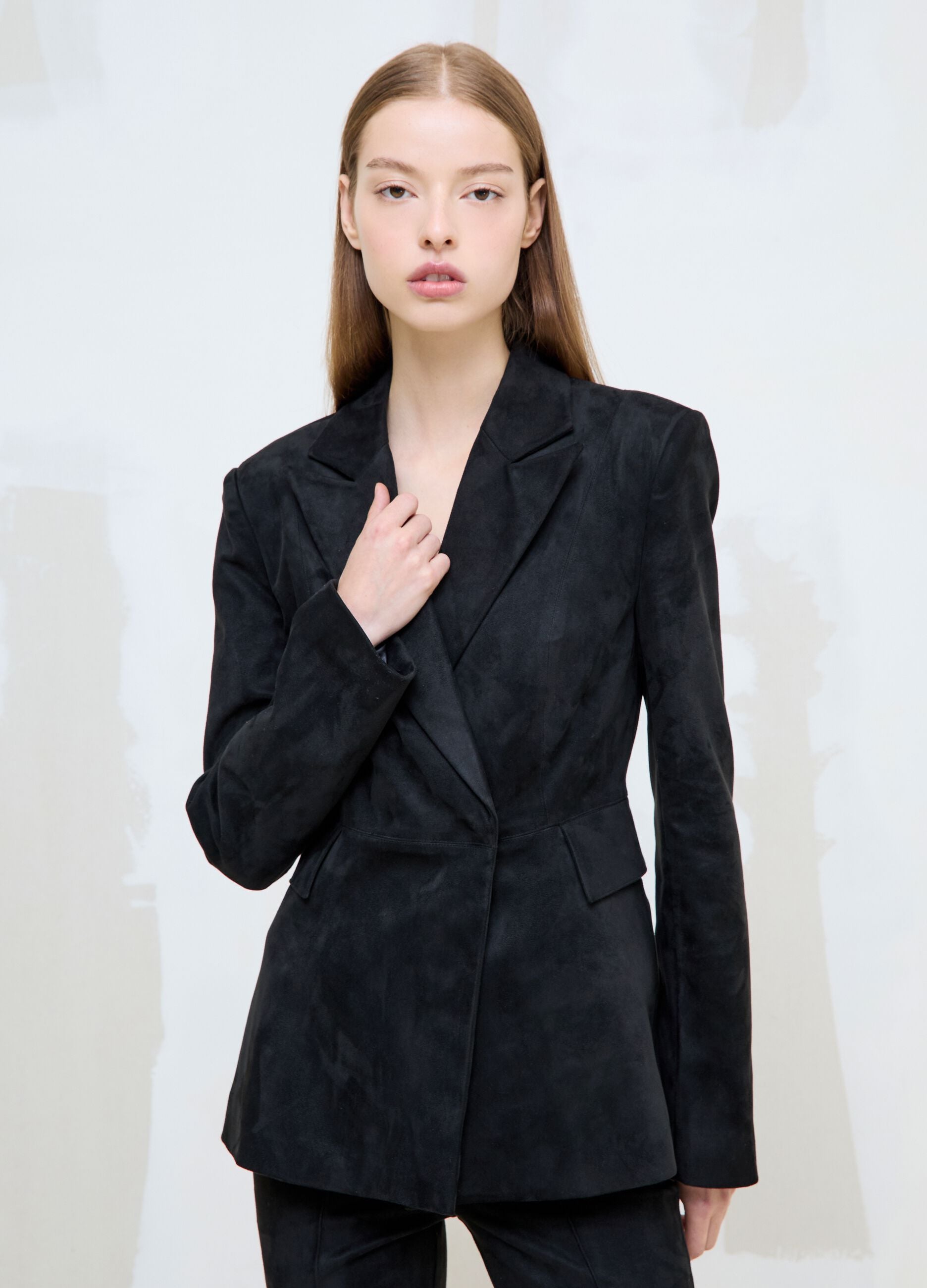 Black Faux Suede Blazer