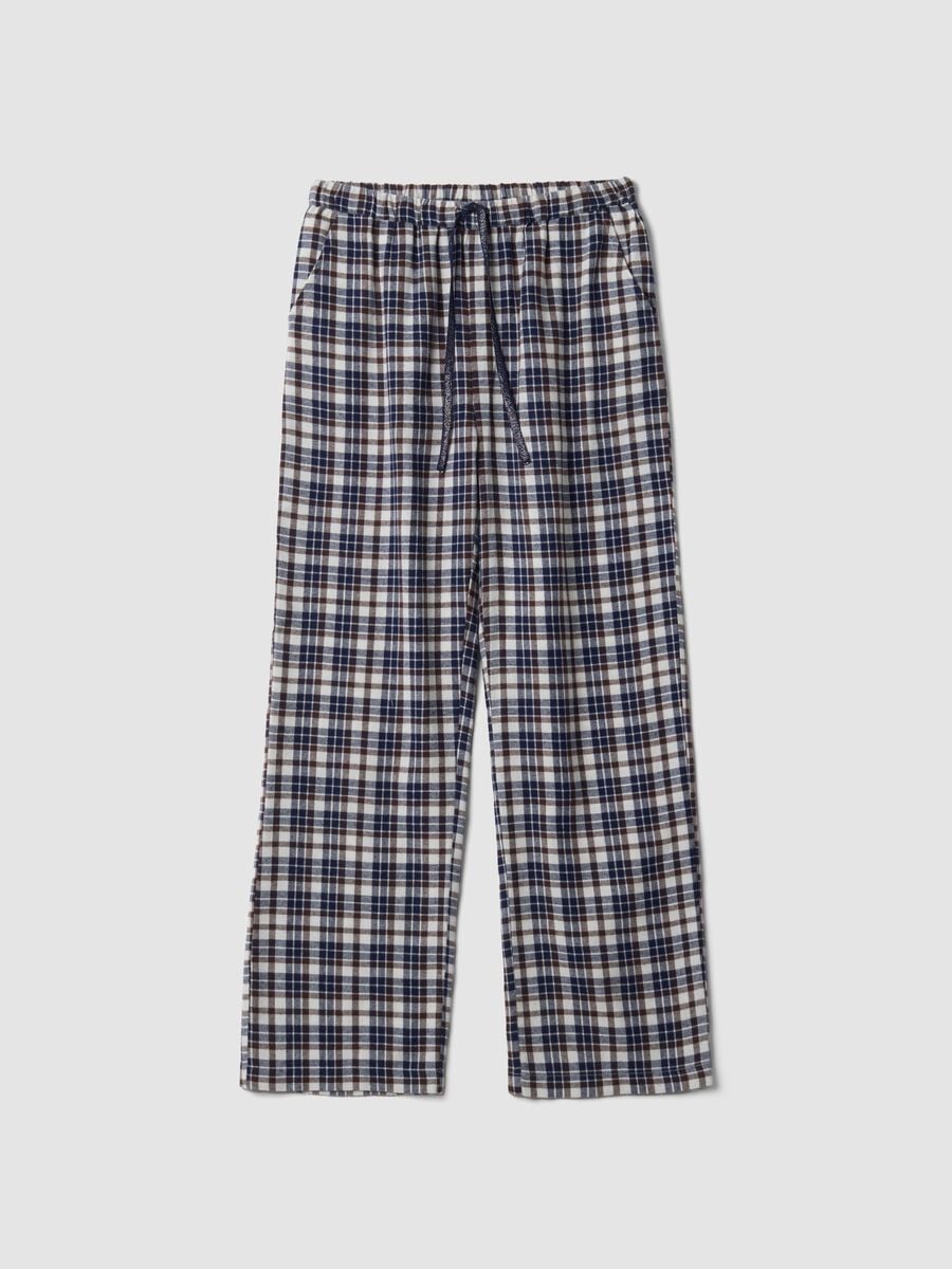 Pantaloni pigiama a quadri multicolor in puro cotone organico_4