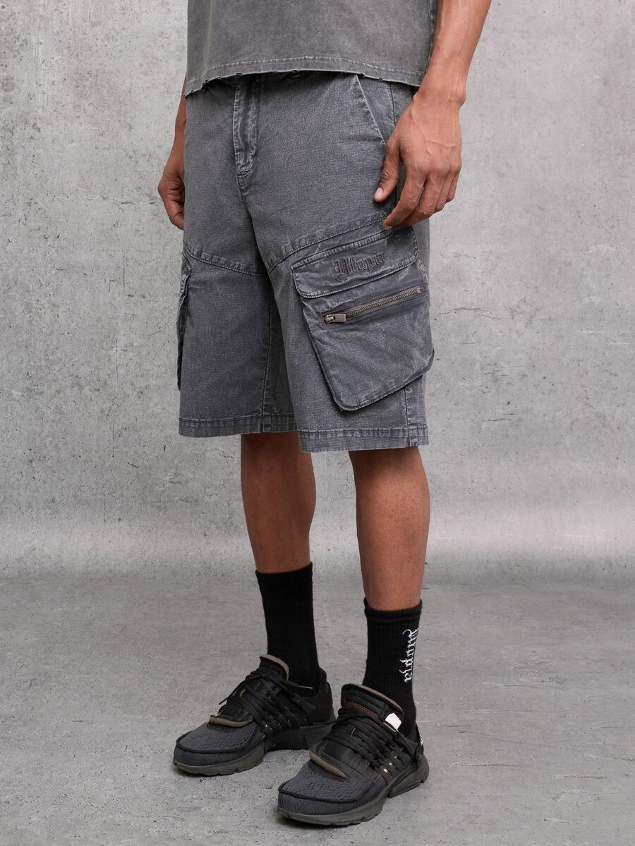 Cargo Shorts Washed Grey_1